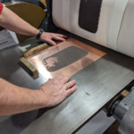 placing brass register blocks